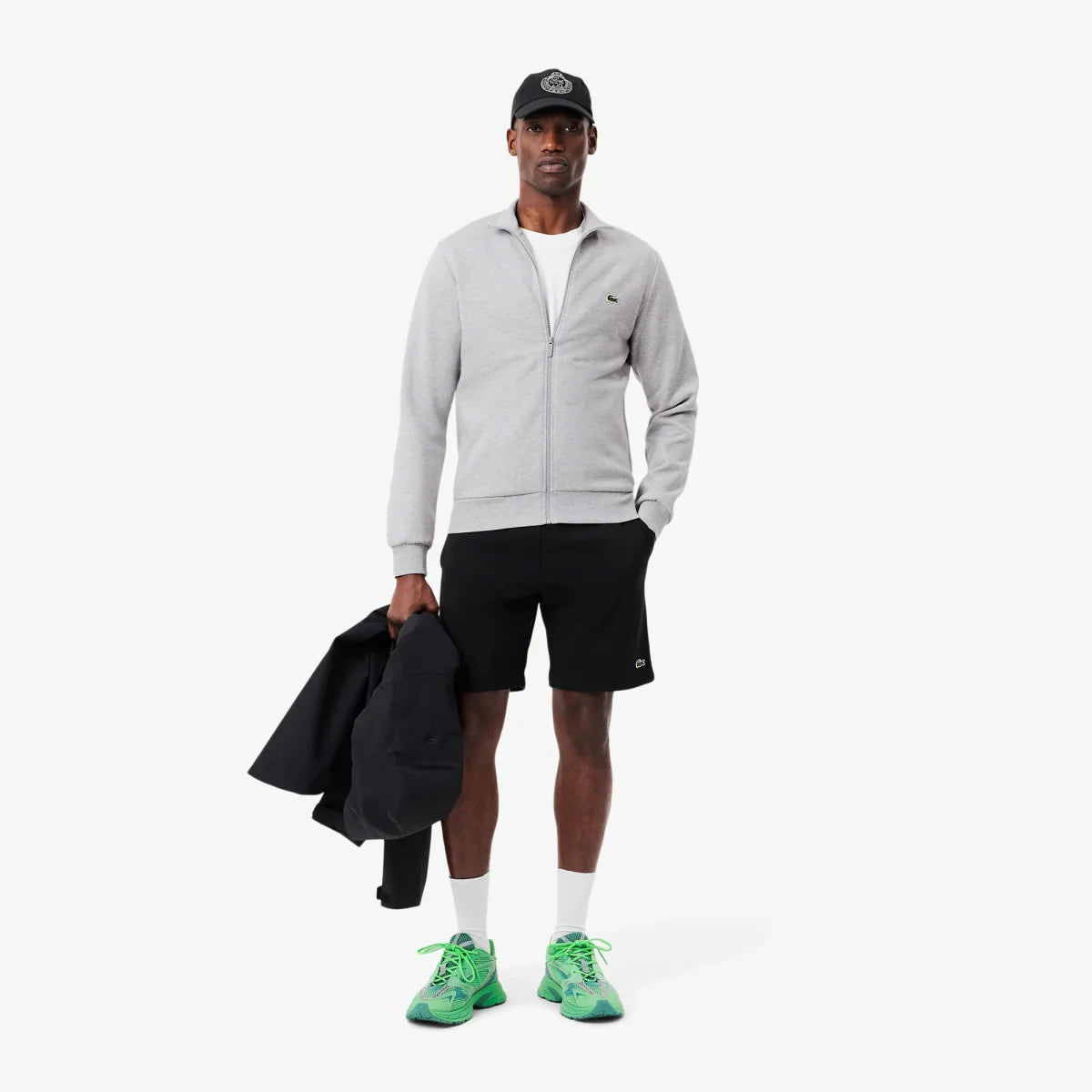 Sweat zippé Lacoste gris - French Destock