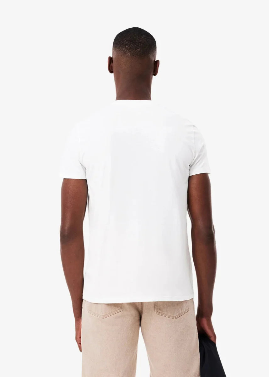 T-shirt col V Lacoste blanc - French Destock