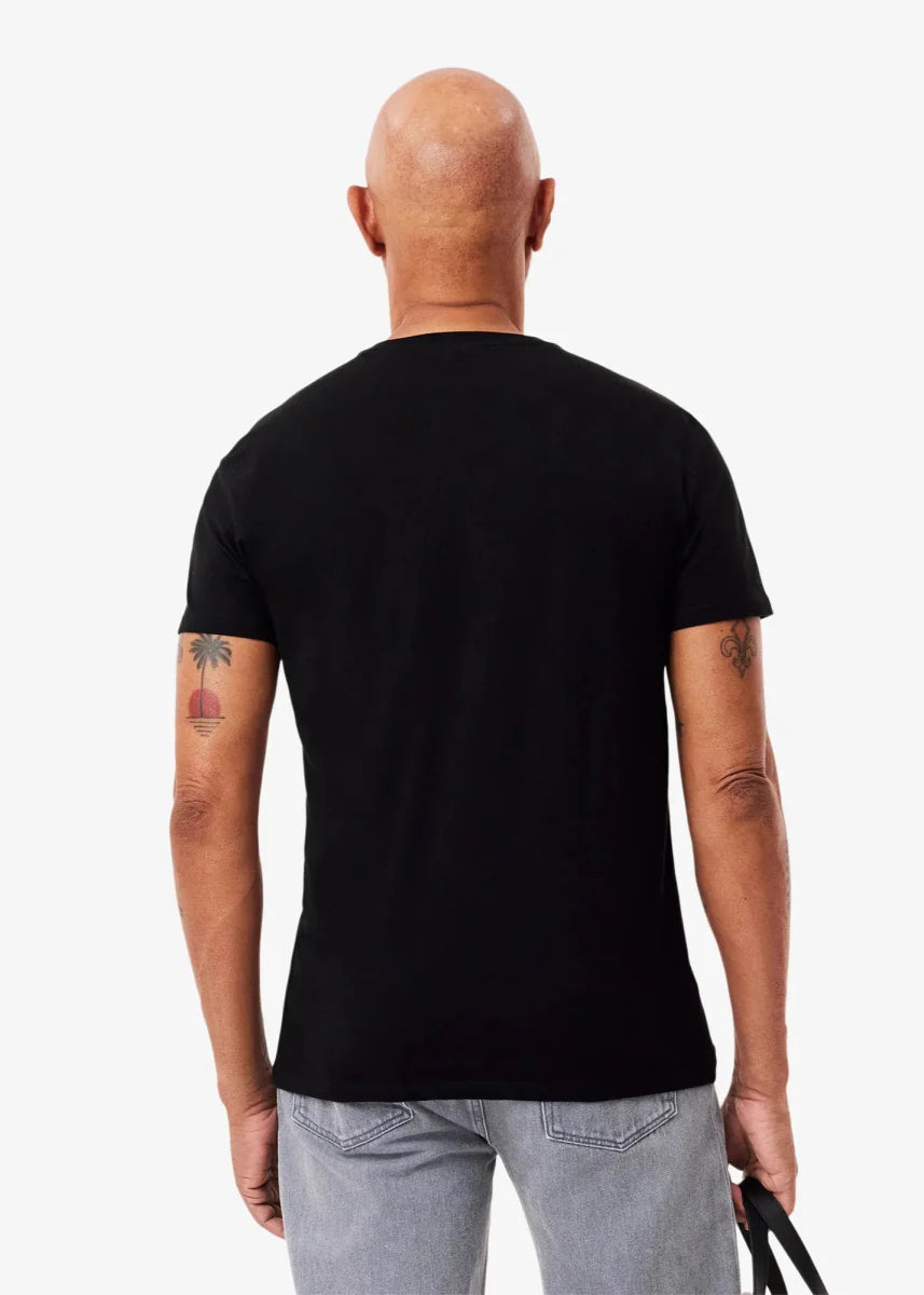 T-shirt col V Lacoste noir - French Destock
