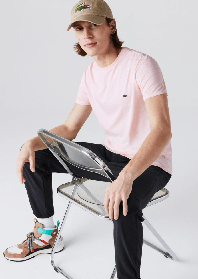 T-shirt Lacoste rose clair - French Destock