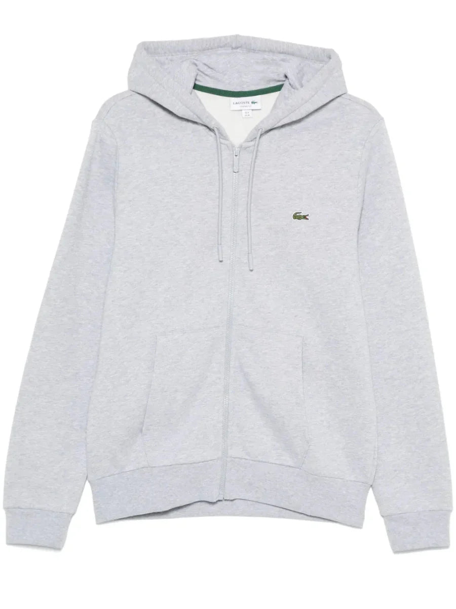 appliqué - logo zip - up hoodie - French Destock