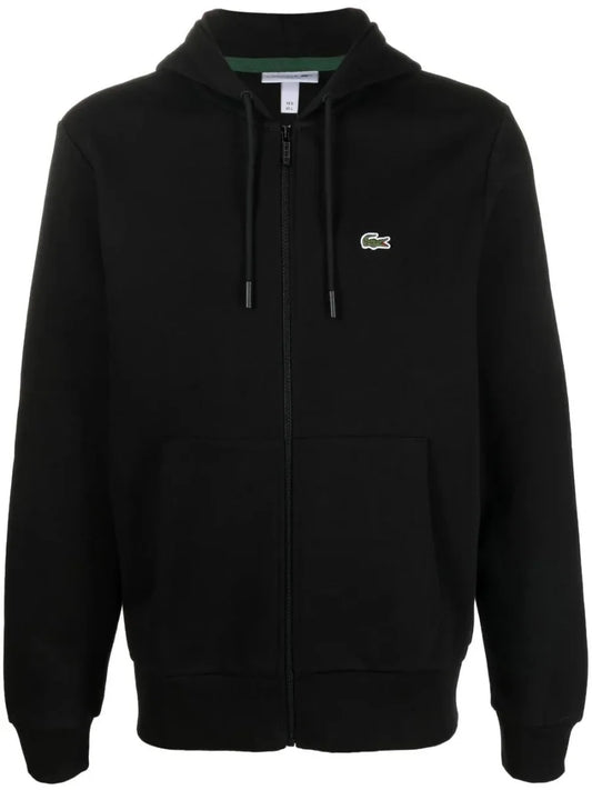 appliqué - logo zip - up hoodie - French Destock
