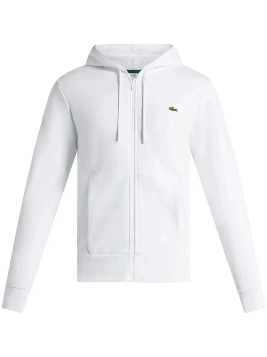 appliqué - logo zip - up hoodie - French Destock