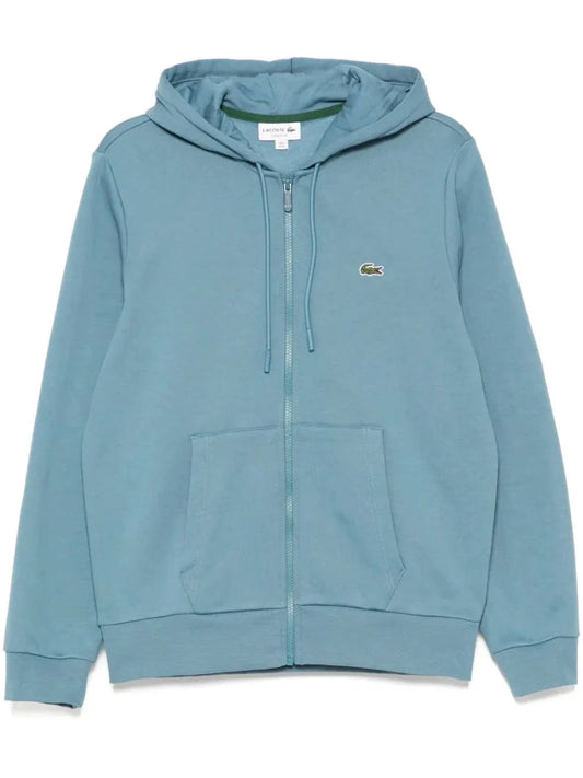 appliqué - logo zip - up hoodie - French Destock
