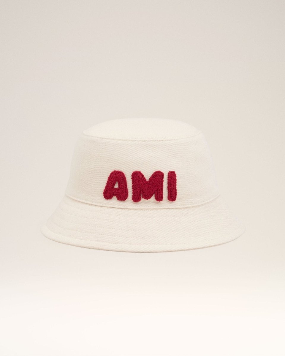 BEIGE COTTON AMI PATCH BUCKET HAT - French Destock