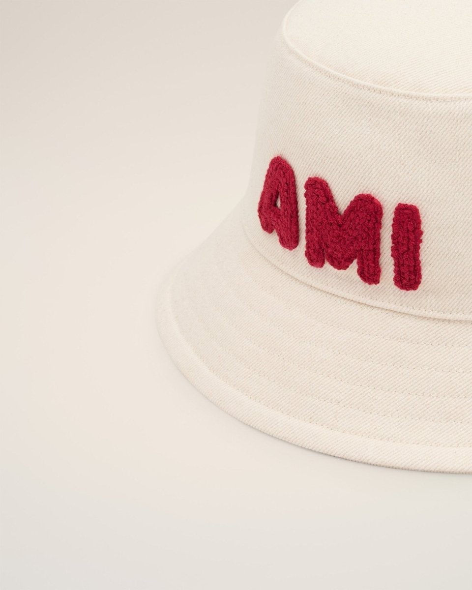 BEIGE COTTON AMI PATCH BUCKET HAT - French Destock
