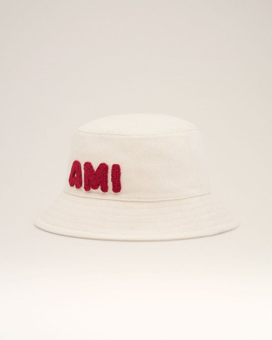BEIGE COTTON AMI PATCH BUCKET HAT - French Destock