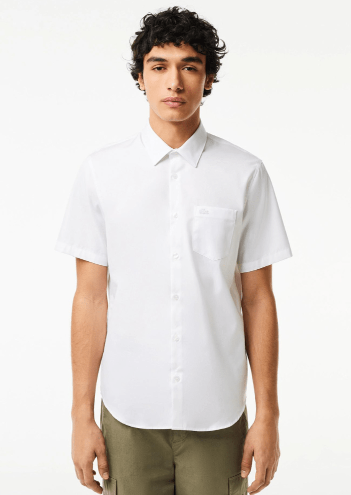 Chemise manches courtes Lacoste blanche - French Destock