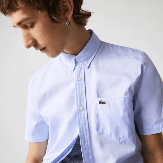 Chemise manches courtes Lacoste bleue - French Destock