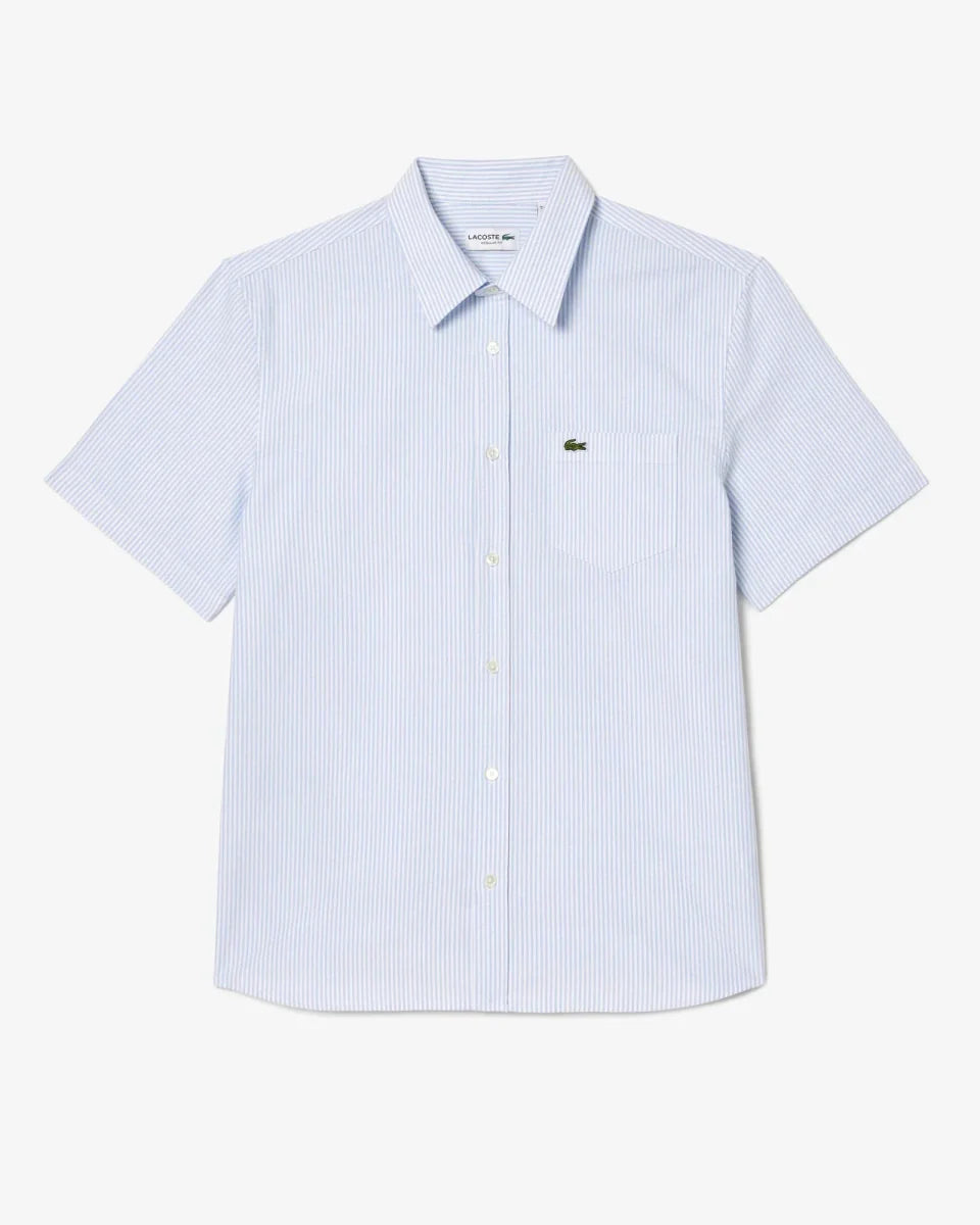 Chemise manches courtes rayée Lacoste bleue - French Destock