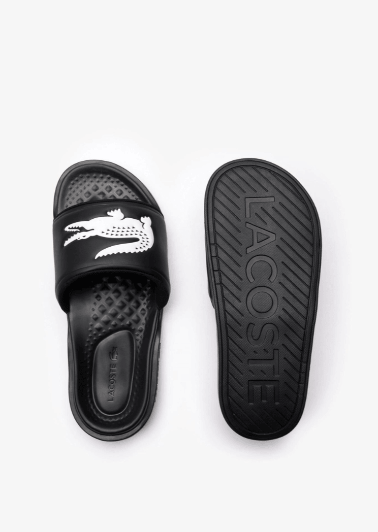 Claquettes Lacoste noires - French Destock
