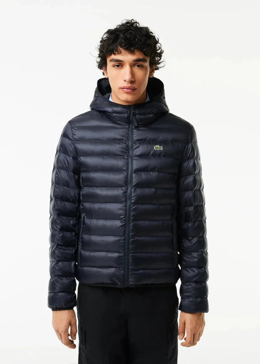 Doudoune à capuche Lacoste marine - French Destock