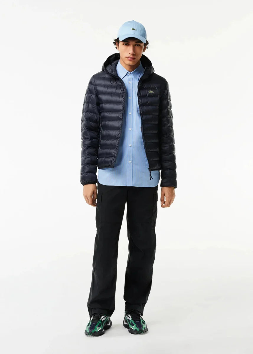 Doudoune à capuche Lacoste marine - French Destock