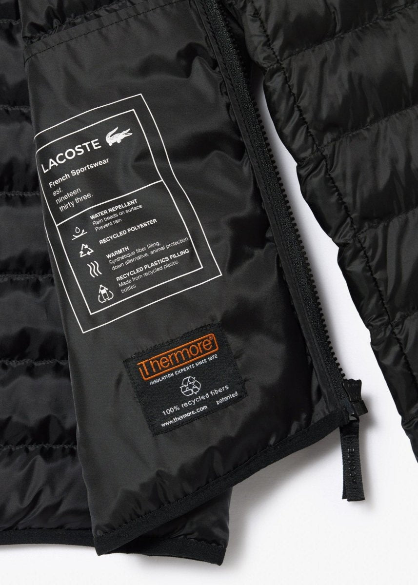 Doudoune à capuche Lacoste noire - French Destock