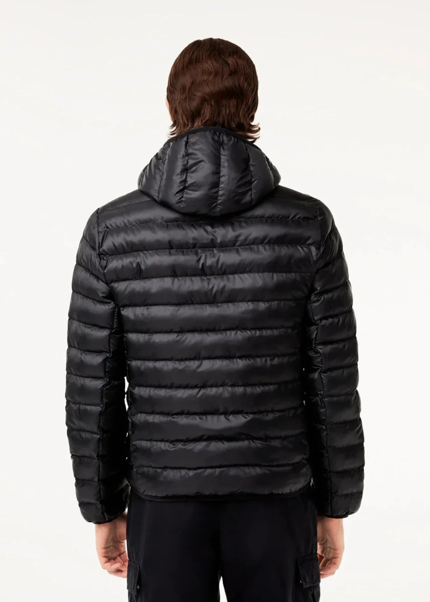 Doudoune à capuche Lacoste noire - French Destock