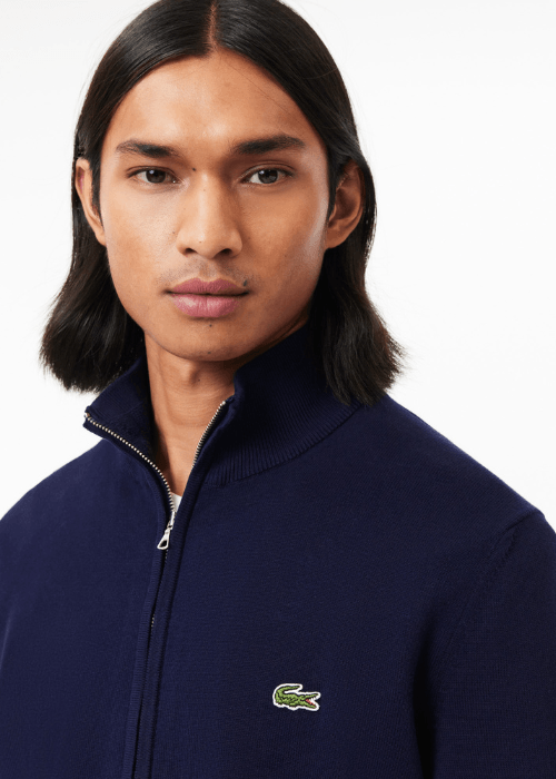 Gilet zippé Lacoste marine - French Destock