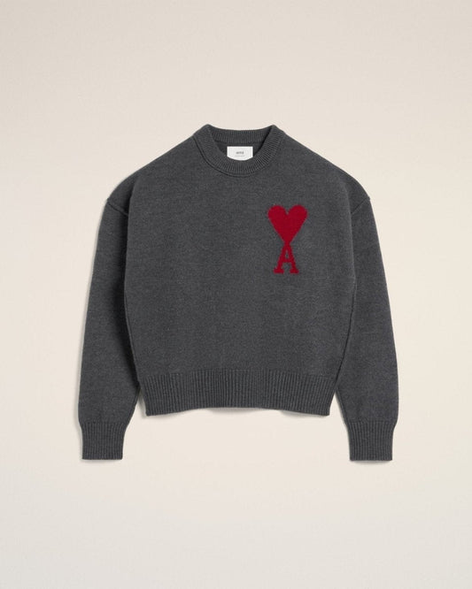 GREY WOOL AMI SWEATER - French Destock