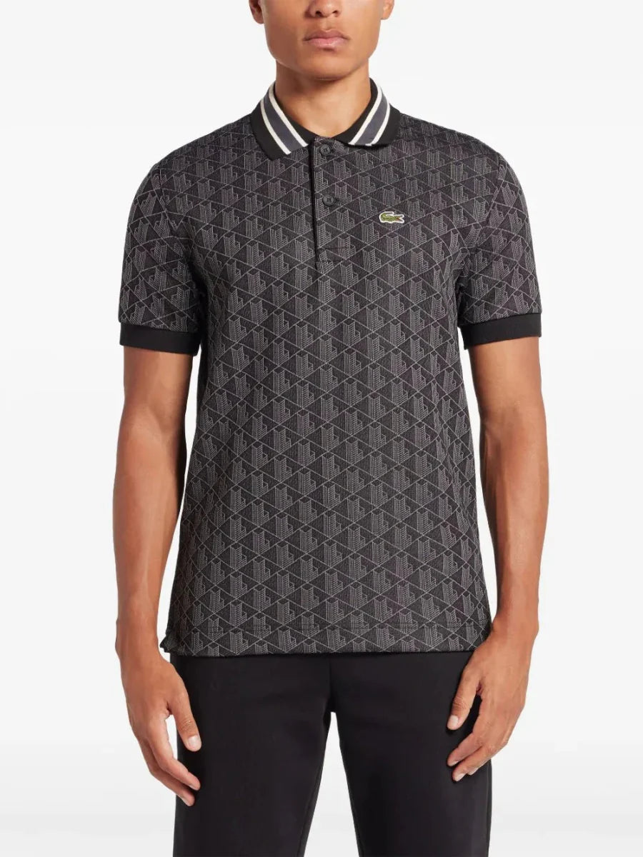 Monogram - jacquard polo shirt - French Destock