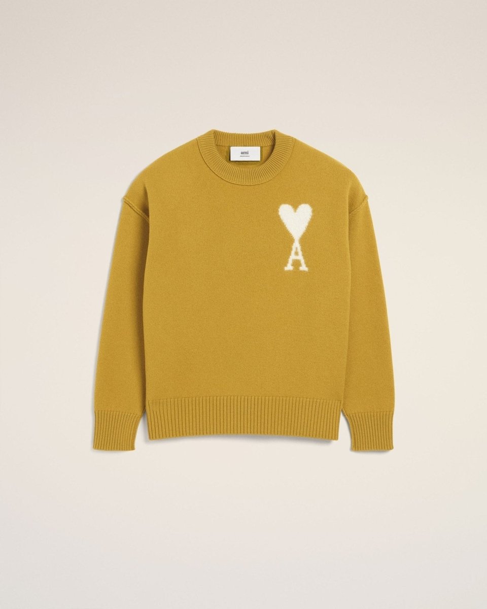 MUSTARD WOOL AMI SWEATER - French Destock