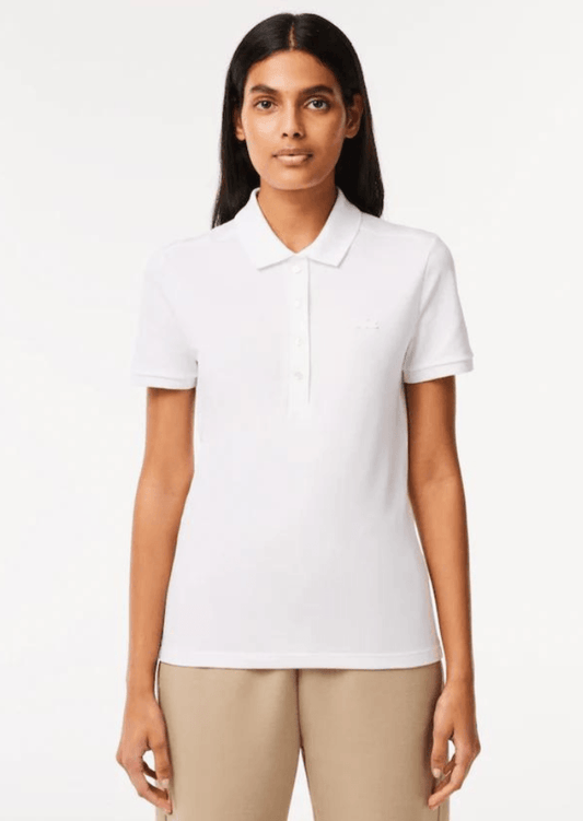 Polo femme Lacoste blanc - French Destock