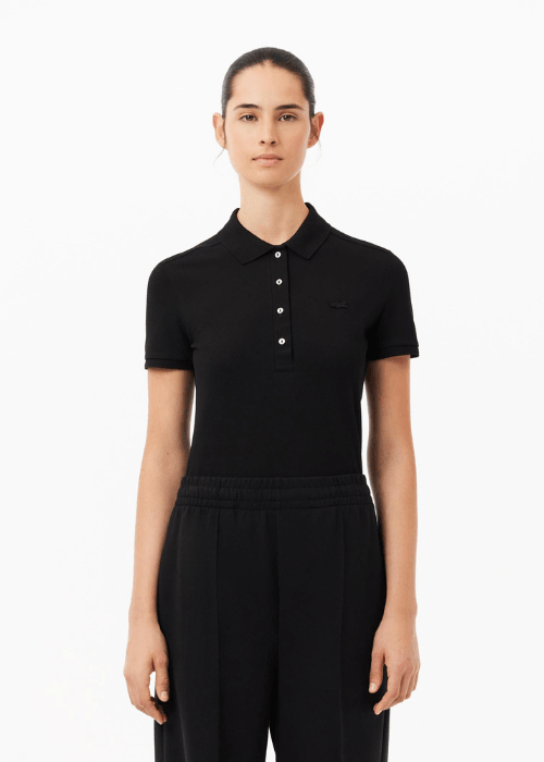 Polo femme Lacoste noir - French Destock
