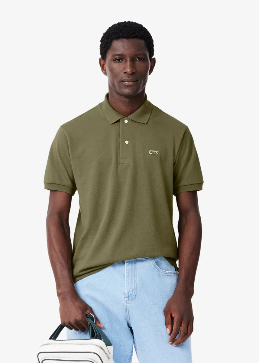 Polo L.12.12 Lacoste kaki - French Destock