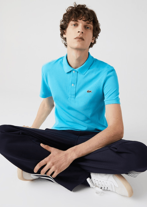 Polo Lacoste bleu - French Destock