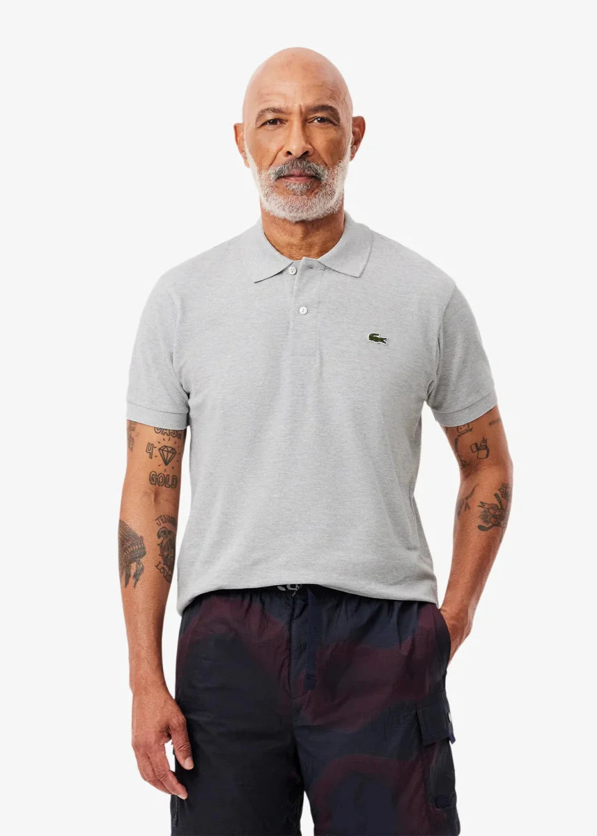 Polo Lacoste gris chiné - French Destock