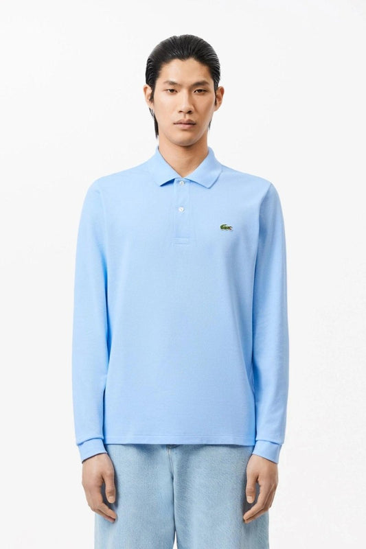 Polo manches longues Lacoste bleu - French Destock