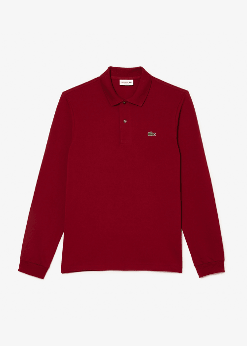 Polo manches longues Lacoste bordeaux - French Destock