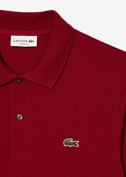Polo manches longues Lacoste bordeaux - French Destock