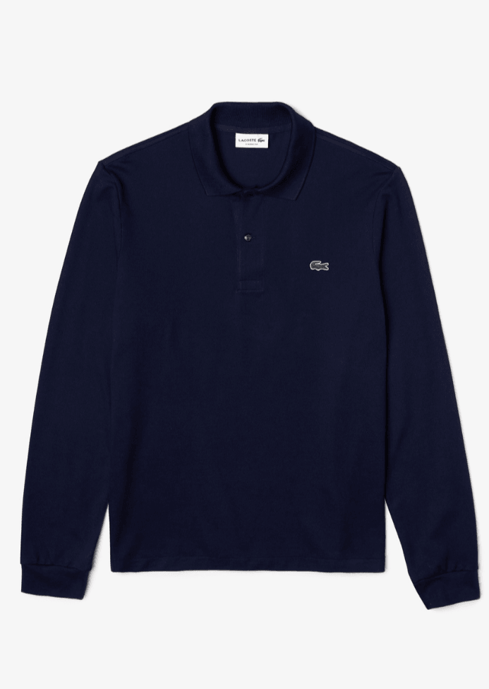 Polo manches longues Lacoste marine - French Destock
