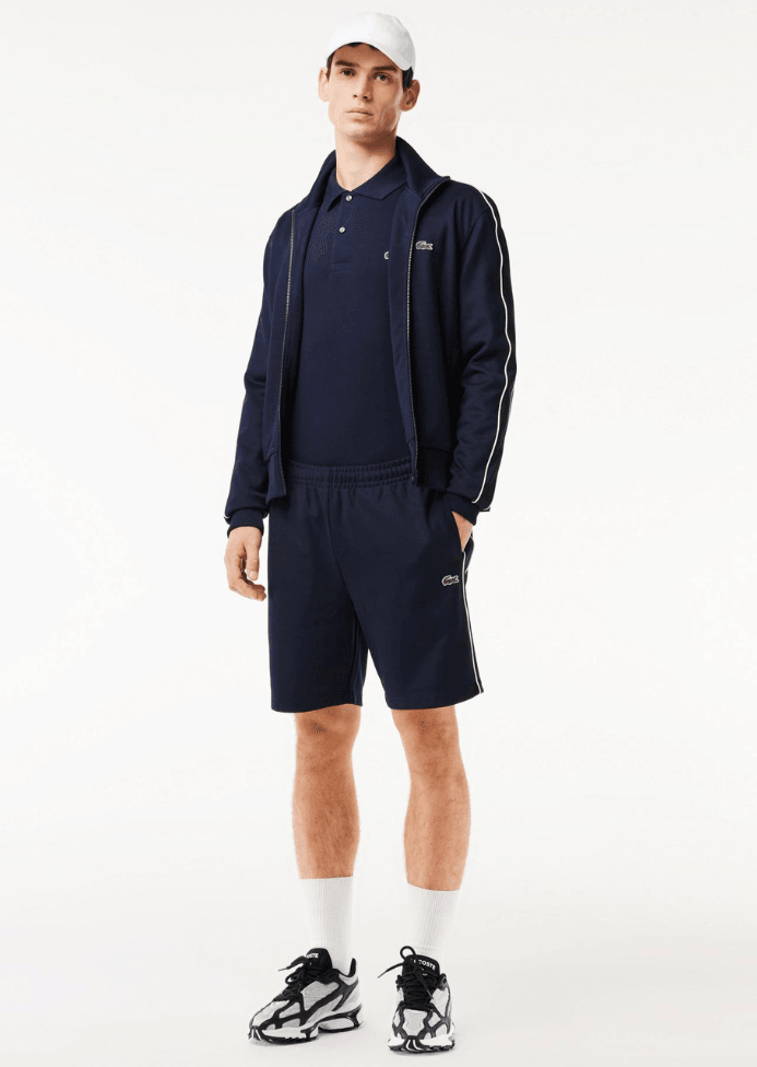 Polo manches longues Lacoste marine - French Destock
