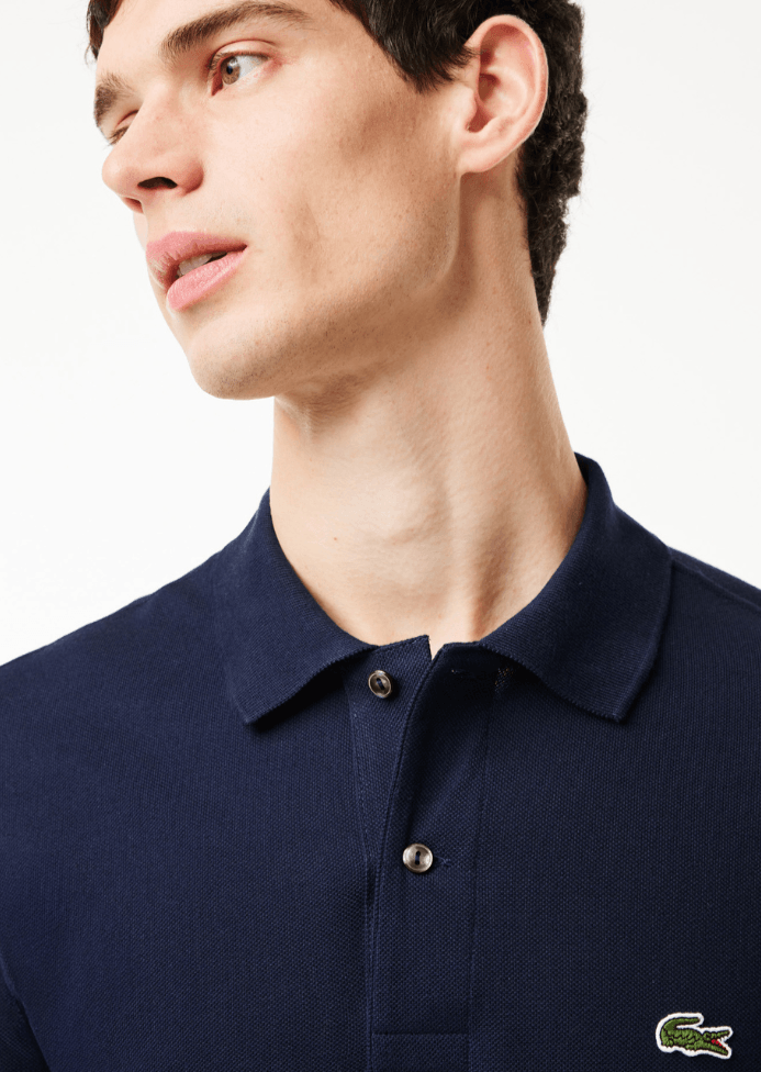 Polo manches longues Lacoste marine - French Destock