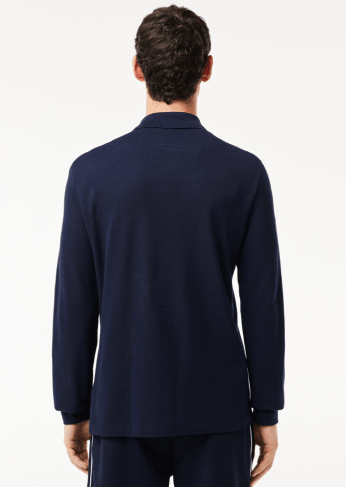 Polo manches longues Lacoste marine - French Destock