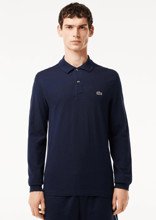 Polo manches longues Lacoste marine - French Destock