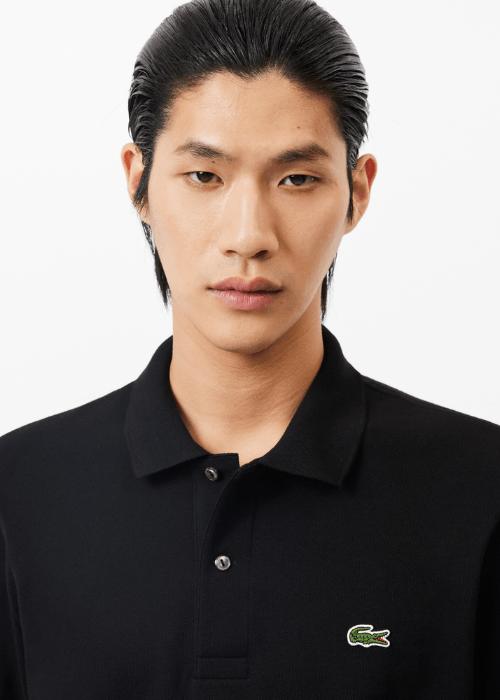 Polo manches longues Lacoste noir - French Destock