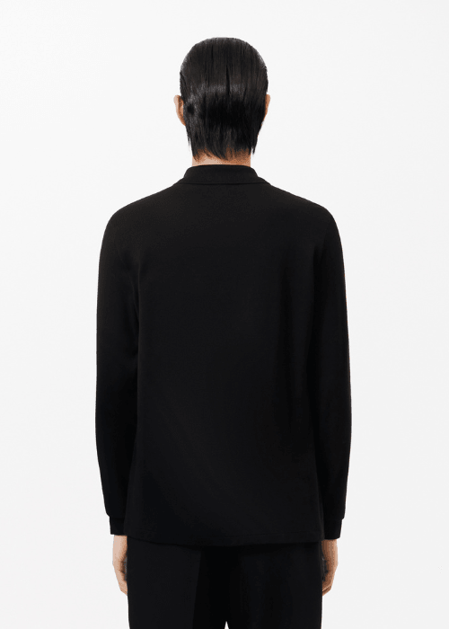 Polo manches longues Lacoste noir - French Destock
