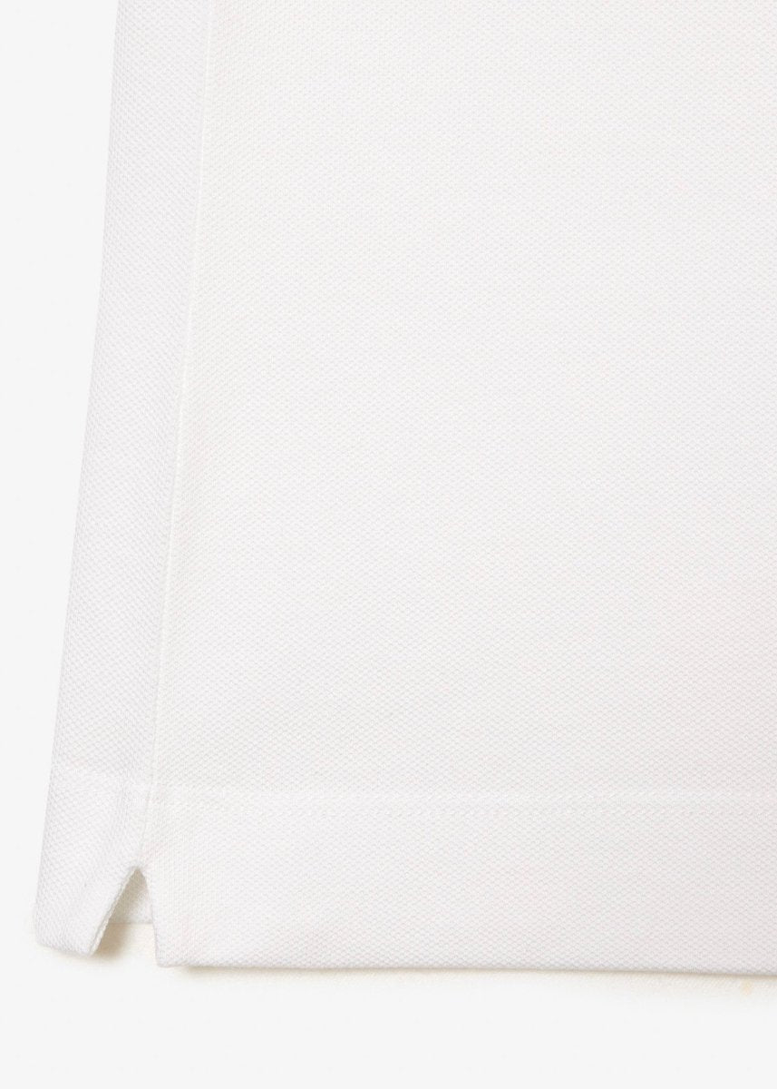 Polo Paris manches longues Lacoste blanc - French Destock