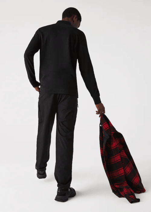 Polo Paris manches longues Lacoste gris - French Destock