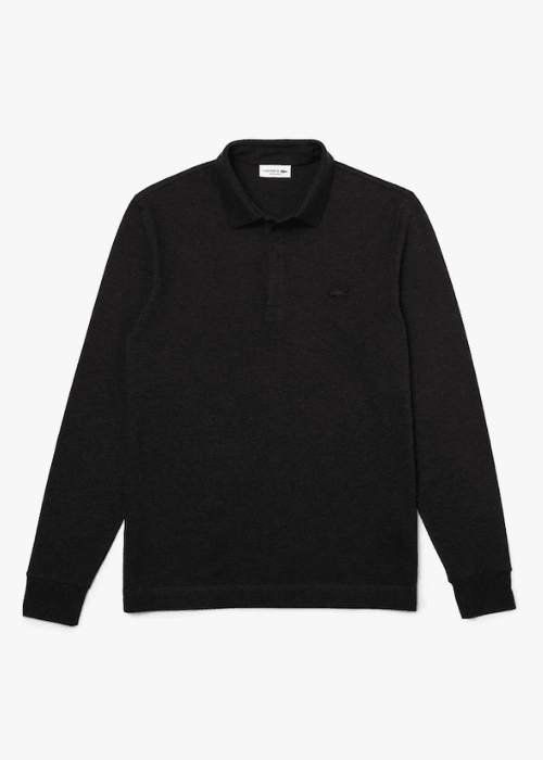 Polo Paris manches longues Lacoste gris - French Destock