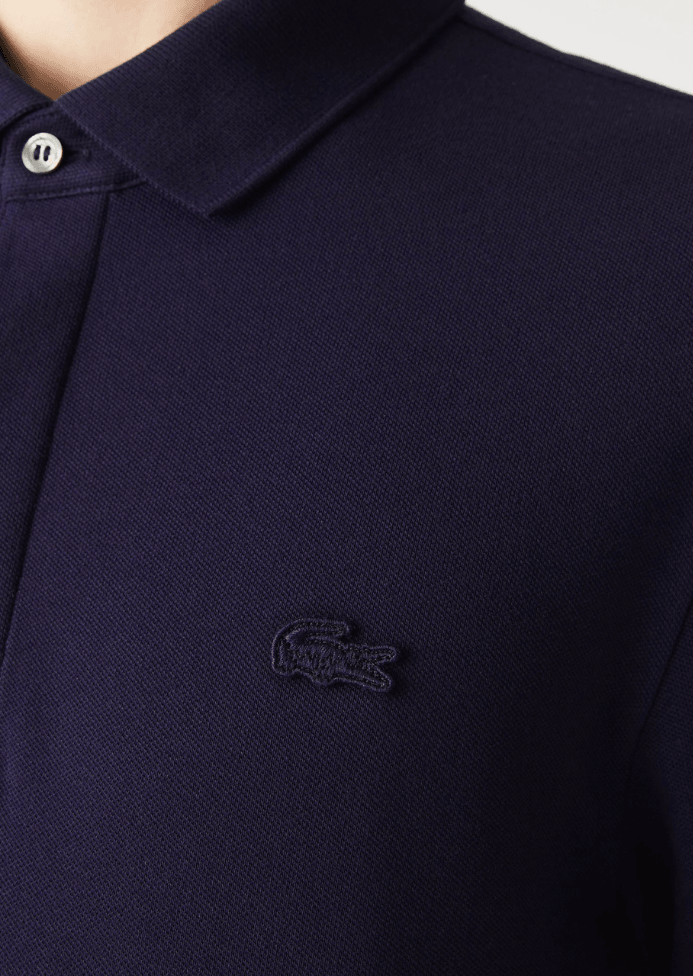 Polo Paris manches longues Lacoste marine - French Destock