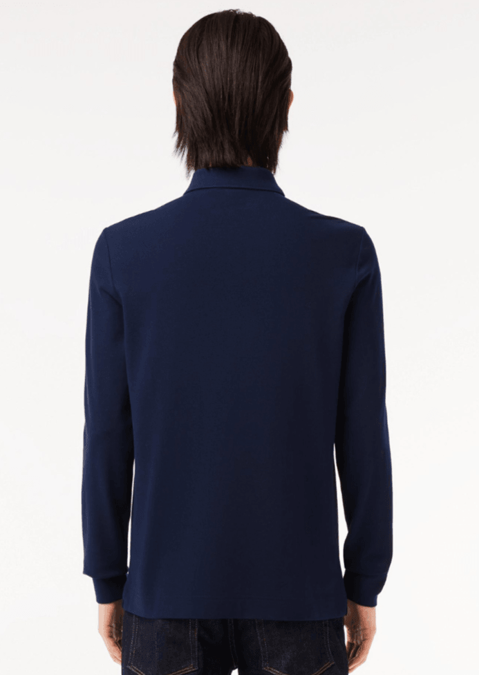Polo Paris manches longues Lacoste marine - French Destock