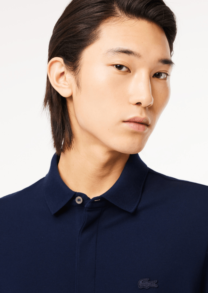Polo Paris manches longues Lacoste marine - French Destock