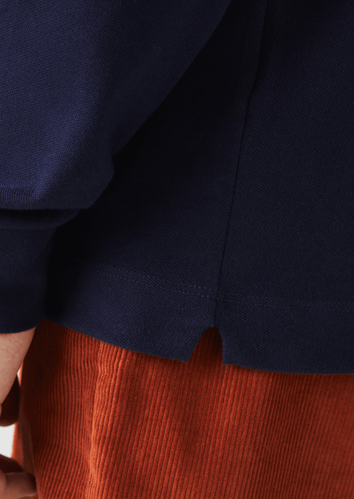 Polo Paris manches longues Lacoste marine - French Destock