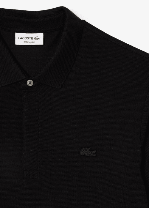 Polo Paris manches longues Lacoste noir - French Destock