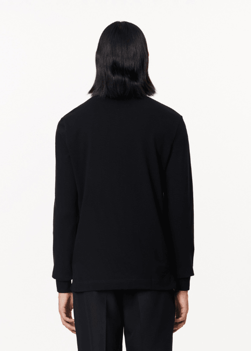 Polo Paris manches longues Lacoste noir - French Destock