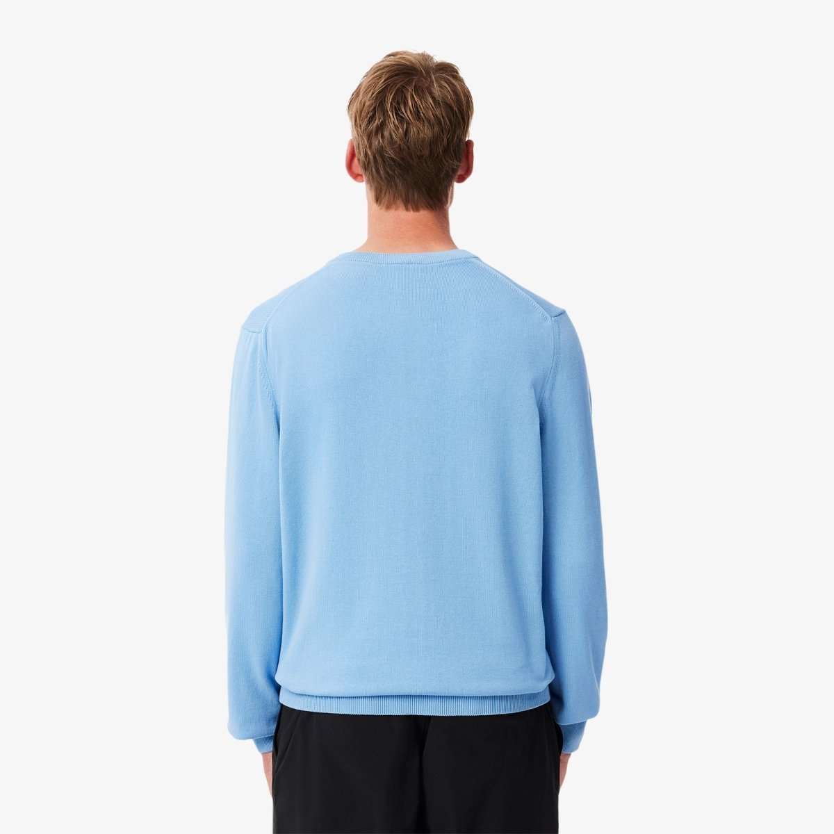 Pull col V Lacoste bleu - French Destock