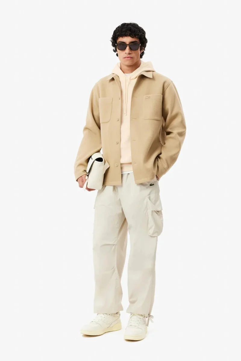 Sweat à capuche Lacoste beige - French Destock