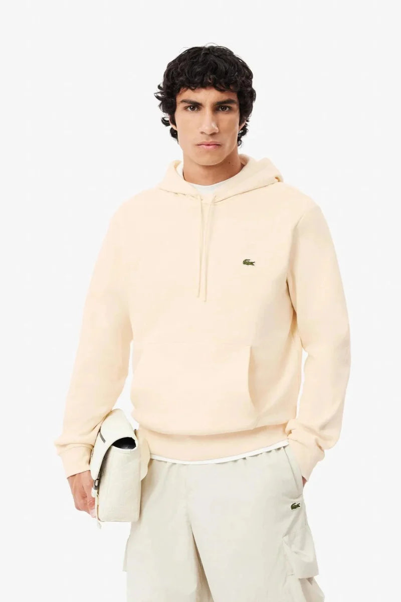 Sweat à capuche Lacoste beige - French Destock